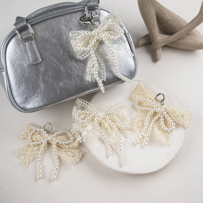Lace pearl bow Shoe Shoelaces Charms for Sneakers Decorative Shoe Flower Buckle Decorative Shoe Fashion Charm Accessories