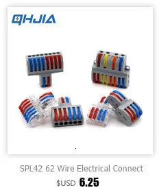 Wire Connector 1 Input Multiple Output Electrical Splitter Push-in Terminal Block Butt Home LED Light Quick Wiring Connectors