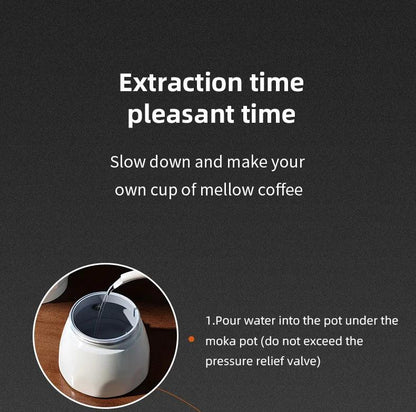 Bincoo Dual Valve Moka Pot Espresso Machine Extraction Coffee Mocha Pot，Electric Heating Furnace Italian Home Barista Tool 220V