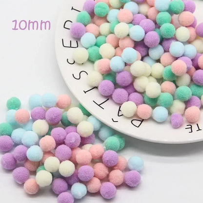 Mini Pompom Mixed Soft Round Pompones Balls Fluffy Pom Pom for Kids DIY Garment Handcraft Craft Supplies 8/10/15/20/25/30mm
