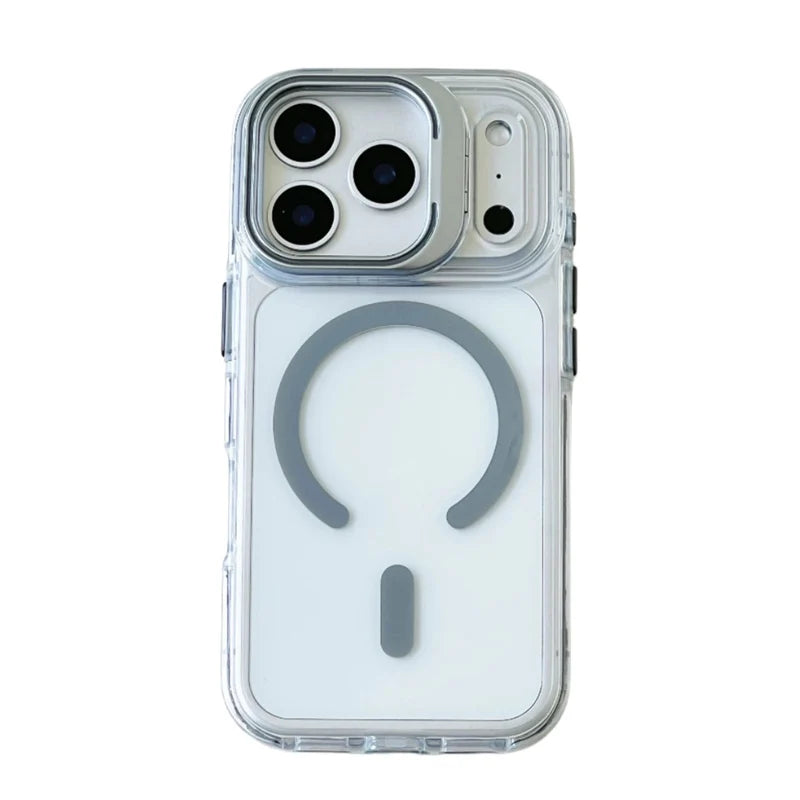 Flip Camera Lens Holder For Magnetic Magsafe Case For iPhone 17Pro 16 16Pro 17 17Pro max Transparent Protective Phone Cover
