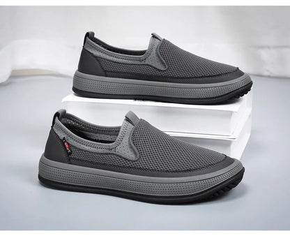Men's mesh shoes 2026 summer new solid color versatile single shoe breathable soft sole lightweight casual shoes