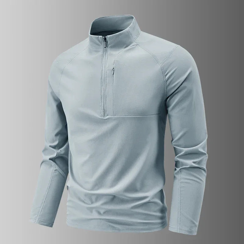 Quick Dry Men's Polo Shirt Stand Collar Pullover Male Long Sleeve Half Zipper Spring Big Size Plus Large 6XL 7XL 8XL Sport Golf