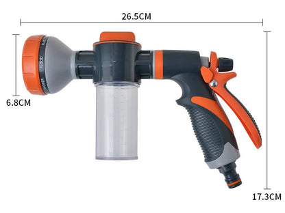 8 Function Foam Lance Water Gun High Pressure Nozzle Jet Garden Car Water Washer Sprayer With Foam Pot Cleaning Car Wash Tool
