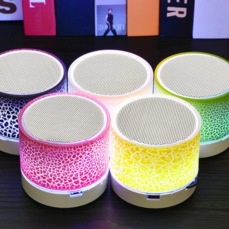 Mini Bluetooth Speaker Portable Car Audio Dazzling Crack LED Wireless Bluetooth Subwoofer Speaker TF Card MP3 Music Sound Column