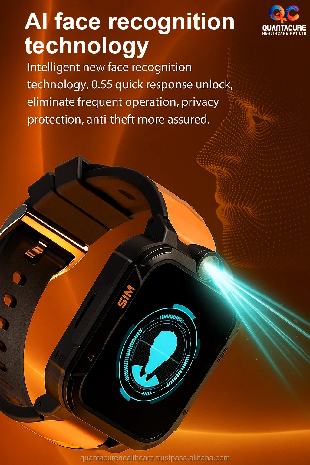 2025 QC AX04 Kids Android Smartwatch 4G GPS SIM SOS Video Call Camera 1+8GB IP67 Waterproof GPS Navigation Square Silica Gel