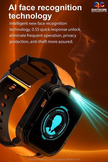 2025 QC AX04 Kids Android Smartwatch 4G GPS SIM SOS Video Call Camera 1+8GB IP67 Waterproof GPS Navigation Square Silica Gel