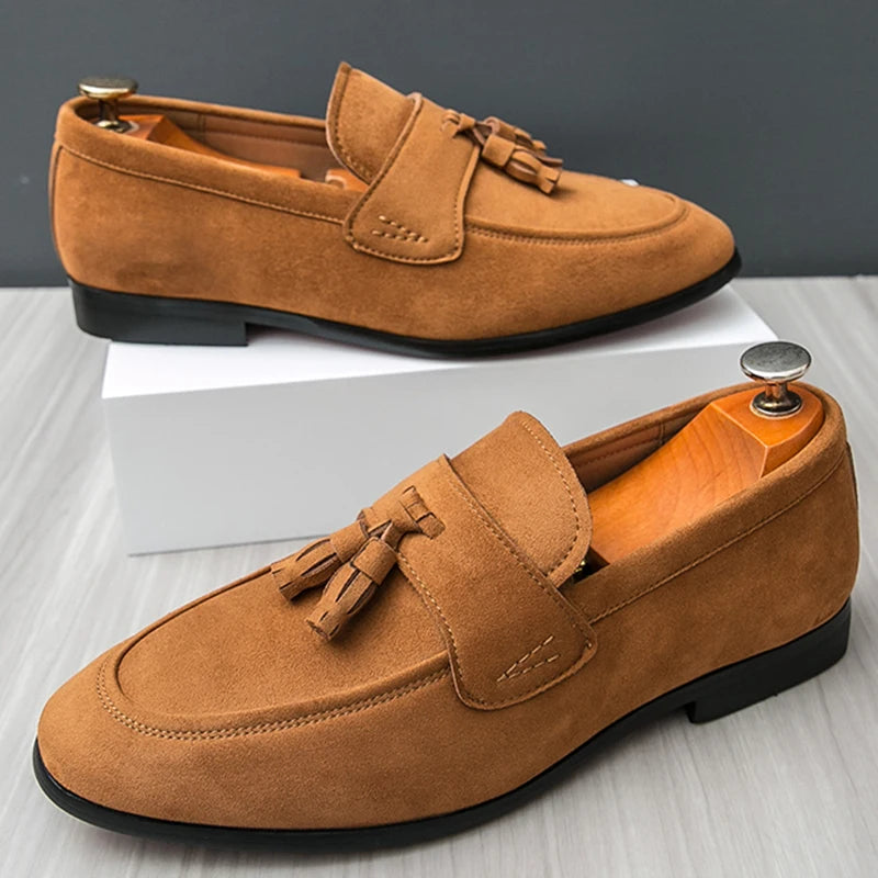 Fashion Casual Business Shoes Men High Quality Office Social Leather Shoes Men Slip On Loafers Man Tassel Men's Dress Shoes