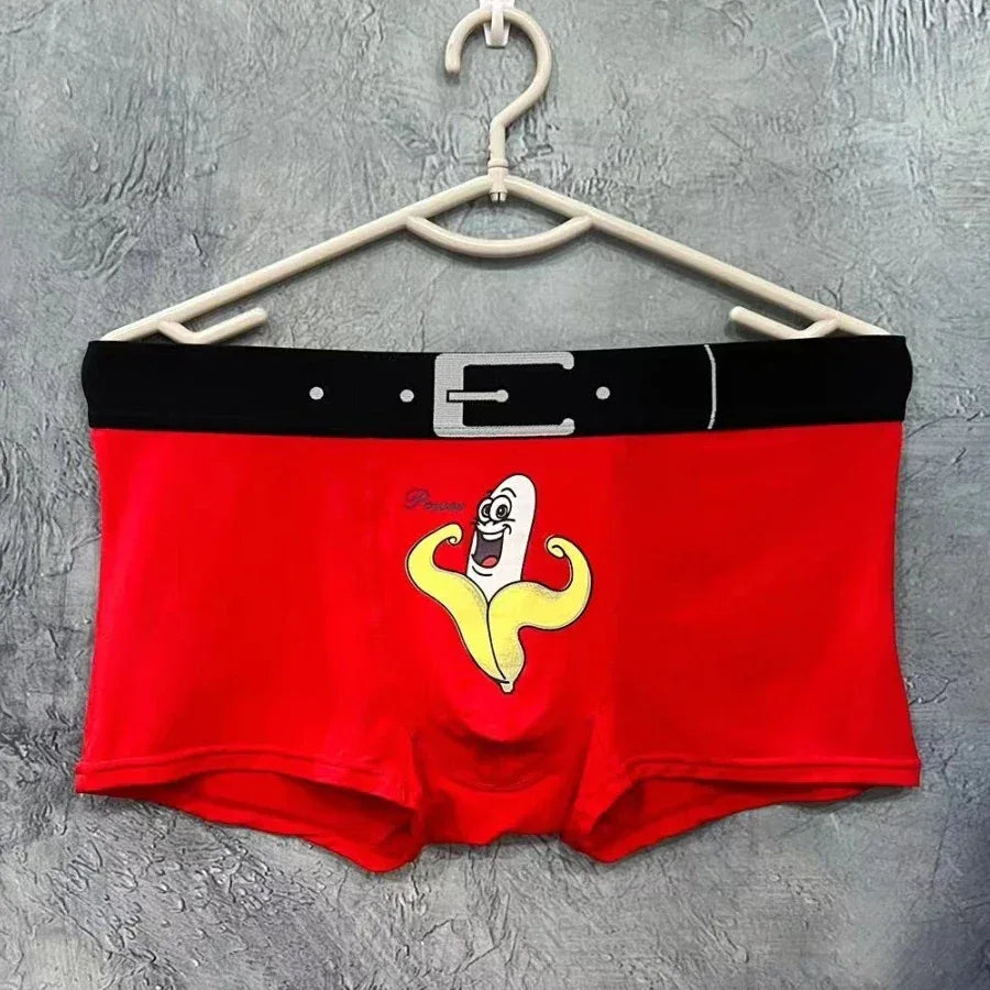 New Fashion Designer Underwear Man Novelty Underpants Men Boxers Cartoon Funny Print Male Boxer Briefs Modal Men's Panties Men