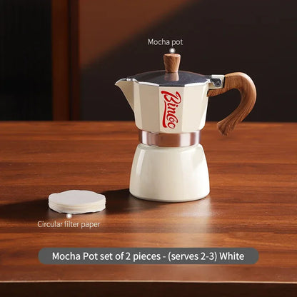 Bincoo Moka Pot and Electric Stove Combo Espresso Maker Compact Design for Small Spaces for Rich Italian Style Coffee Brewing