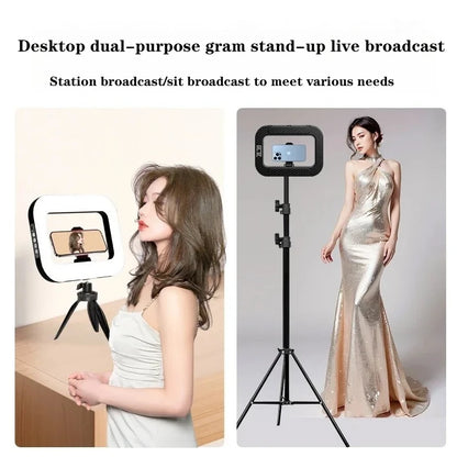 New Handheld Ring LED Rechargeable Fill light Portable Mobile Phone Live Broadcast Photography Desktop Selfie Light