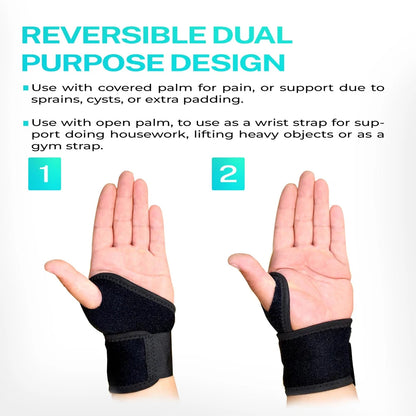 1Pcs Adjustable Wrist Support Brace Wrist Wraps for Men Women,WristBands Compression Straps Sleeve for Fitness,Sprains,Arthritis