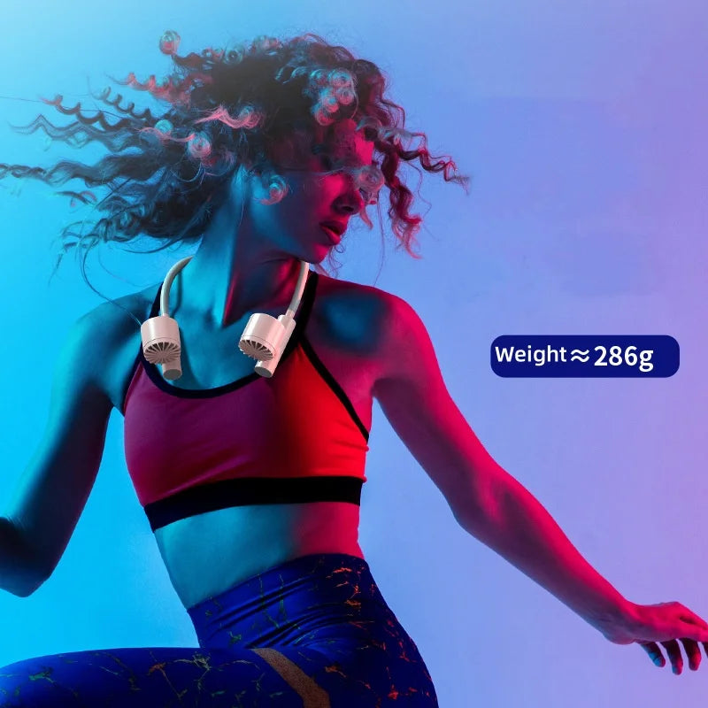 Portable Lightweight Halter Neck Air Cooling Fan USB Rechargeable Outdoor Travel Sport Wearable Mini Hanging Neck Fan 3Gear Wind