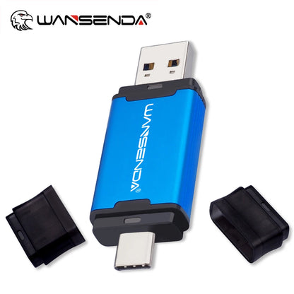 WANSENDA 128GB TYPE C USB 3.0 Flash Drive Pen Drive 32GB 64GB 256GB 512GB High Speed Pendrive for HUAWEI TYPE-C Mobile/PC