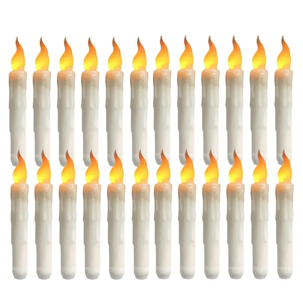 Floating LED Candles with Magic Wand Remote Control Flameless Remote Taper Electronic Candle Christmas Party Decor Candle Lights