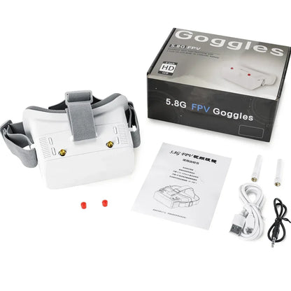 VR100 Video Spectacles Focus Adjustments FPV Goggles with 5.8G 40ch Receiver 3.0 inch Screen for Racing Drone Micro Whoop