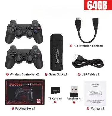 X2 Plus Game Stick 4K HD 2 4G Retro Video Game Console Wireless Controller TV Emulator PS1 N64 DC 256G Games