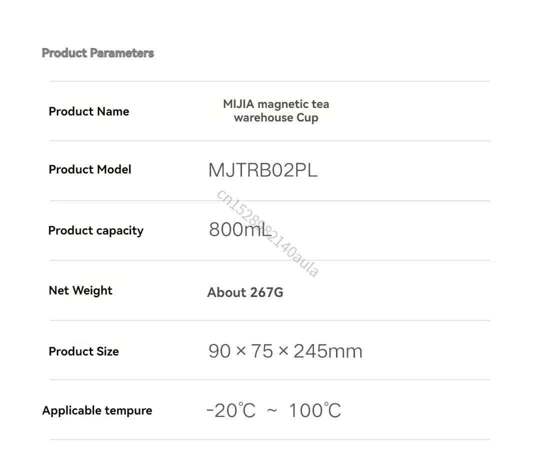2025 Mijia Magnetic Tea Warehouse Cup Portable 800ml Tritan One-touch Pop-up Lid Water Bottle Tea Filtration Water Cup