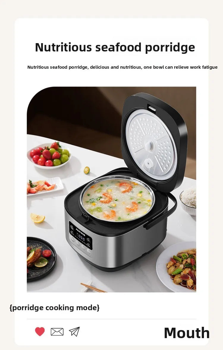 Low sugar rice cooker rice soup separation steaming 2-3L uncoated stainless steel rice cooker timer reservation
