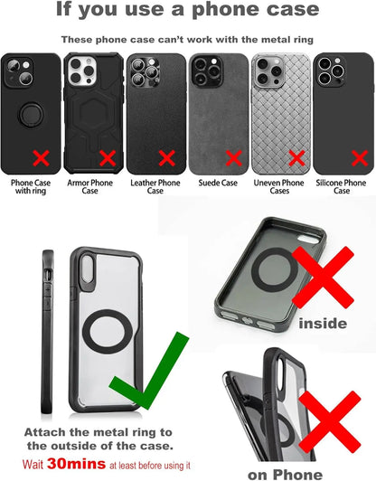 Magnetic Car Phone Holder Foldable Design Upgraded 360° Adjustable Vacuum Suction Cup Bracket for Car Dashboard & Windshield