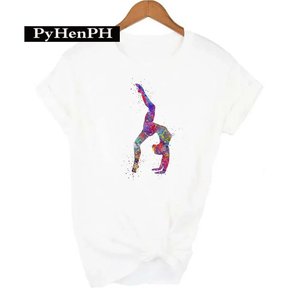 Gymnast Dancer T Shirt  Fashion Gymnast Artistic Gymnastics Printed T-shirt for Women Parent-child Clothing Oversized T Shirt