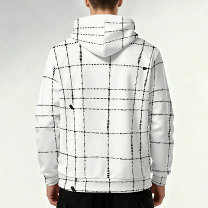 Men's Sweatshirt for Autumn and Winter with Dot Check Print,Versatile for Daily Commutes,Gatherings with Friends  andCasual Wear