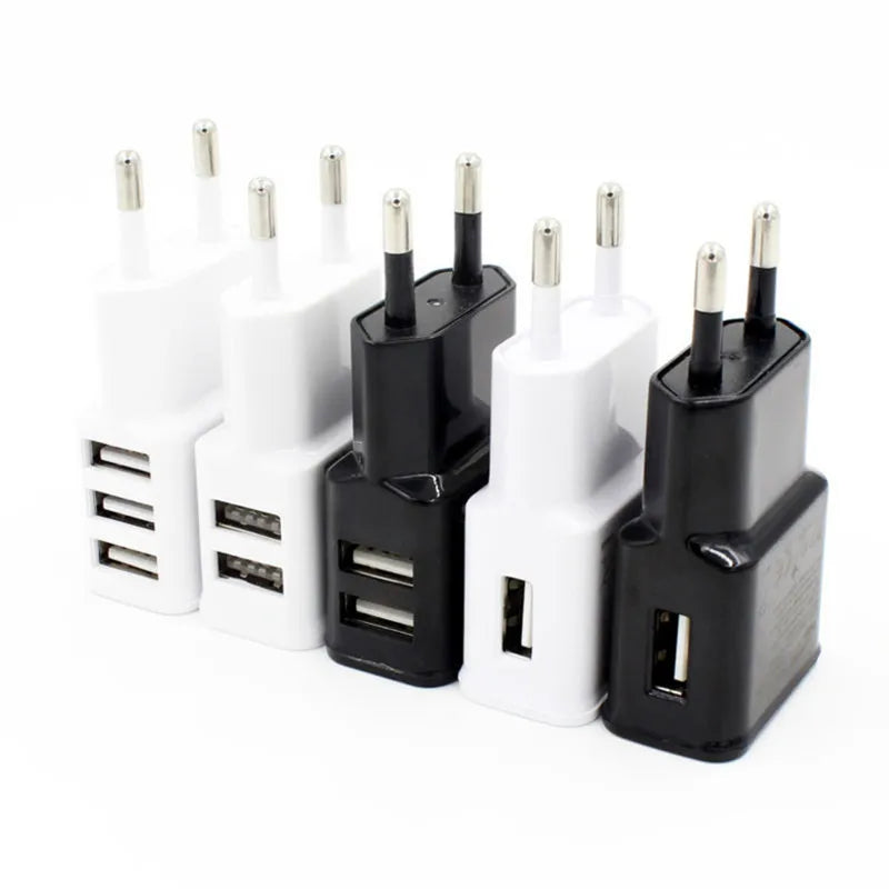 5V 2A USB Charger Travel Wall Charging Head Mobile Phone Dual USB Charger AC Adapter Portable EU Plug For iPhone Xiaomi Samsung