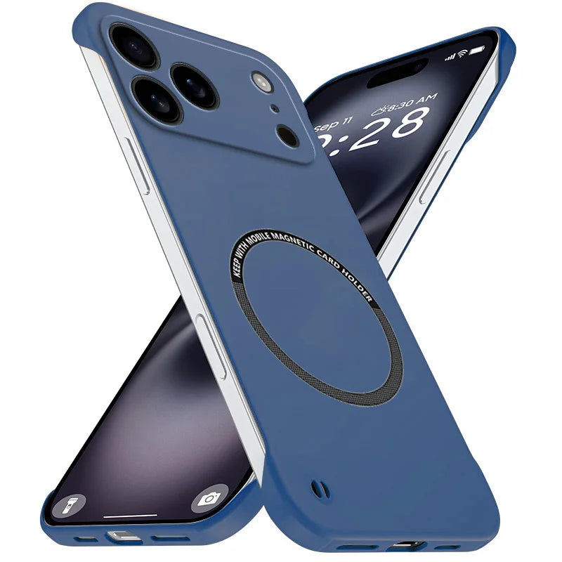 Magnetic Slim for iPhone 17 Pro Max Air Frameless Phone Cases Matte Anti-Scratch Hard PC Cover iPhoneAir 17Pro Shockproof Armor