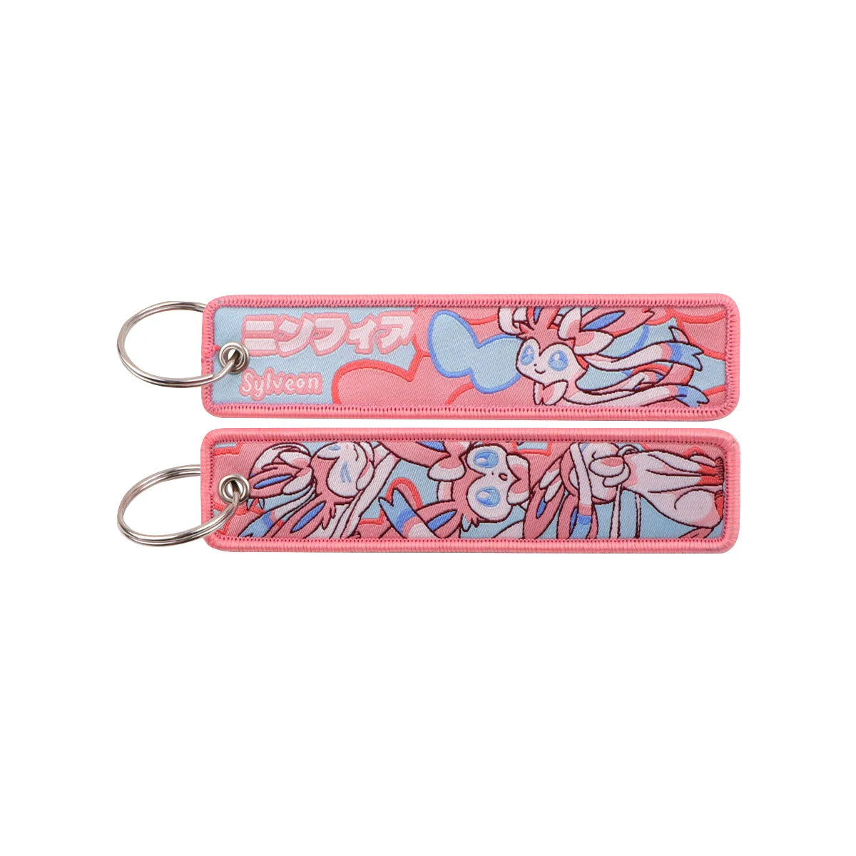 Kawaii Japanese Elf Anime Embroidery Key Fobs Key Tag Motorcycles Cars Backpack Chaveiro Keychain Fashion Keyring Friends Gifts
