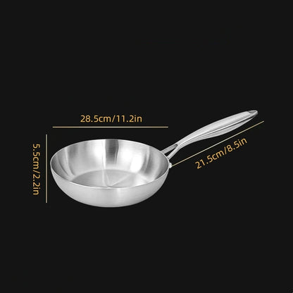 304 stainless steel frying pan, non stick pan, steak pan, suitable for gas stoves and induction cookers, uncoated kitchen utensi