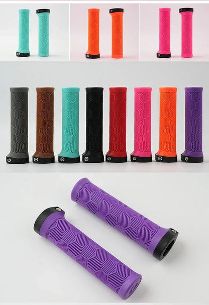 ODI Rubber Bicycle Grips 22mm Set Ergonomic MTB Handlebar Grips for Dirt Pit BMX And Mountain Bike in Purple Brown Pink Black