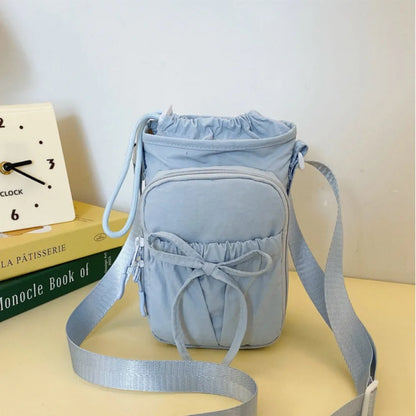 Bowknot Water Bottle Sling Bag Large Capacity Adjustable Gym Bottle Bag Waterproof Convenience Crossbody Sports Bottle Bag Gym