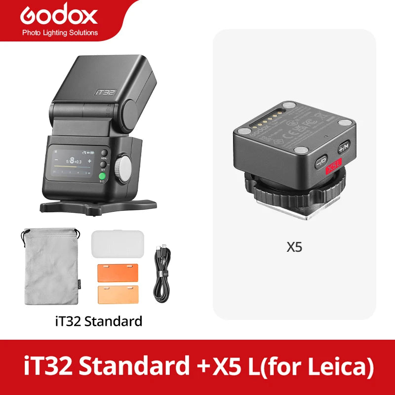 Godox IFlash IT32 TTL Camera Flash with Magnetic Mounting X5L TTL Flash Trigger Rotating Head Flash Light Kit For Leica Camera