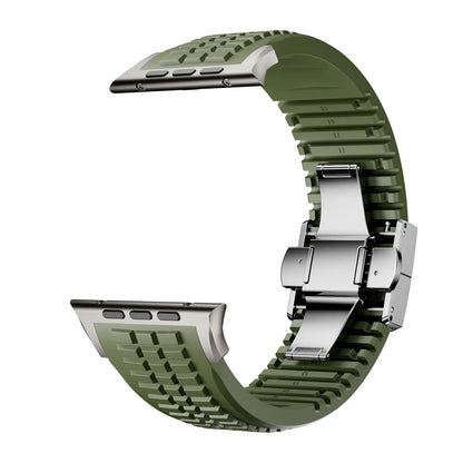 Silicone Band for Apple Watch Ultra 3/2 49mm Strap Men Sport Bracelet for Iwatch 11 10 9 8 7 6 5 Se 46mm 45mm 44mm  Watchband