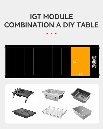 WESTTUNE Outdoor IGT Table IGT 5 Unit Aluminum Alloy Camping Table Portable Folding Desk for Picnic RV Trip Patio Backyard BBQ