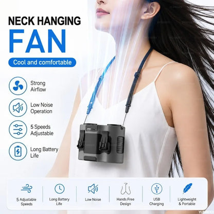 Portable Waist Clip Fan Small USB Charging Hanging Fan with LED Flashlight Outdoor Single/dual Air Outlet Fan 20000/10000Mah