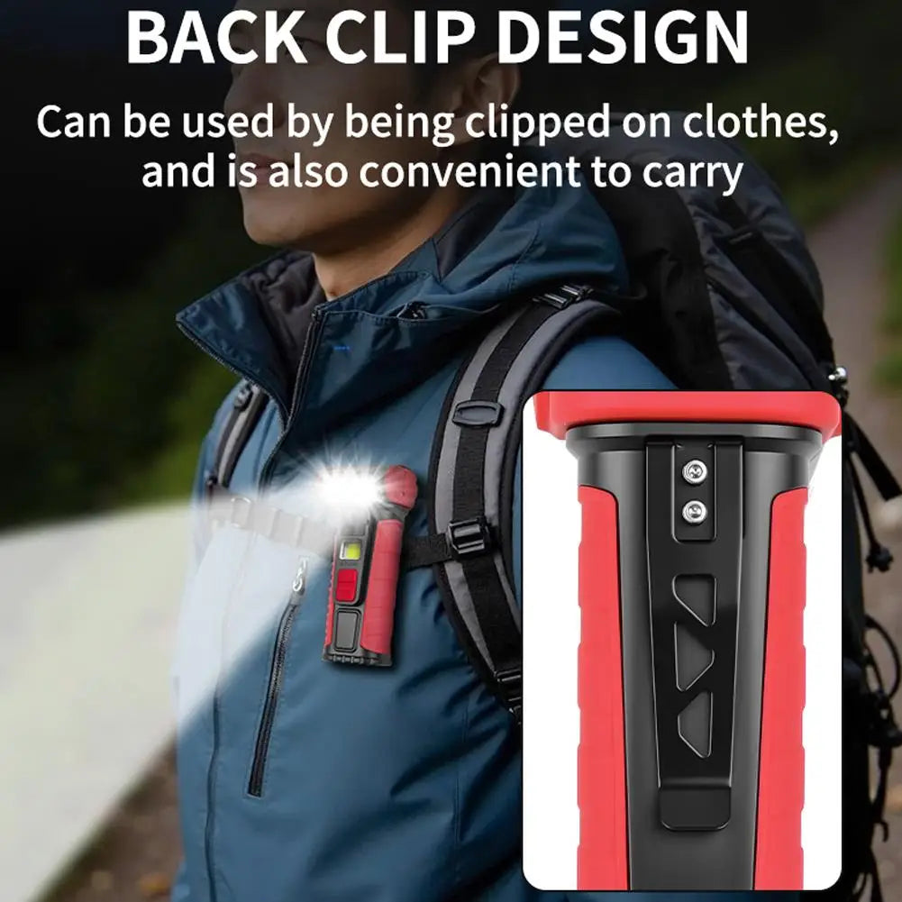 Mini Rotating LED Flashlight Ultra-Bright Emergency Flashlight Rotating Work Light Rechargeable Pocket Flashlight