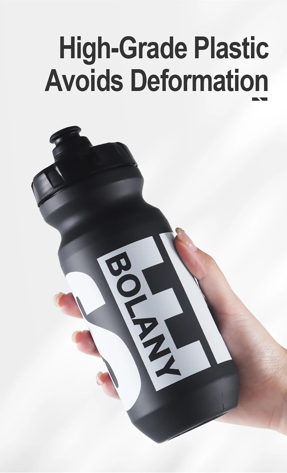 BOLANY 610ML Cycling Bike Water Bottle Bicycle Portable Kettle with Cover Matte Plastic Sports Bottle Outdoor Supplies
