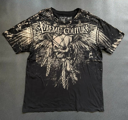 Y2K Xtreme T Shirt Man's Clothing Skeleton Printing Tops Harajuku Fashion Trend Baggy Men And Women Short Sleeves