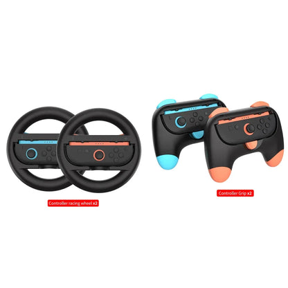 4 IN 1 Racing Steering Wheels And Hand Grips For Switch 2 2025 For J-Con Controller Game Controller Handle Grip Handle Kit