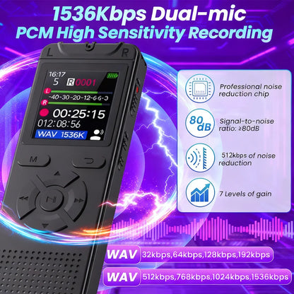 Digital Voice Activated Recorder with Playback MP3 Player Sound Audio Recorder Professional Mini USB Flash Drive Recording