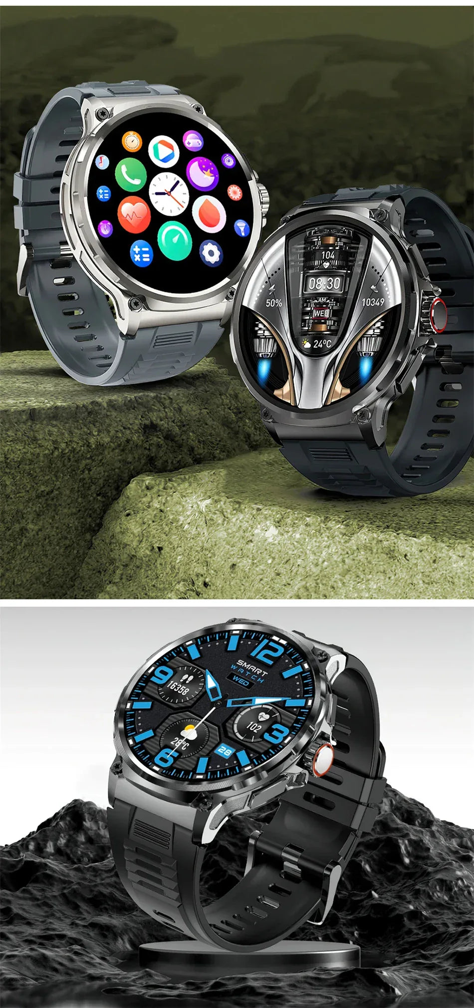 2025 New Military GPS V69 Smart Watch Men 1.85 inch 710 mAh Heart Rate GPS Sports IP68 Waterproof Bluetooth Talk  Smartwatch Man