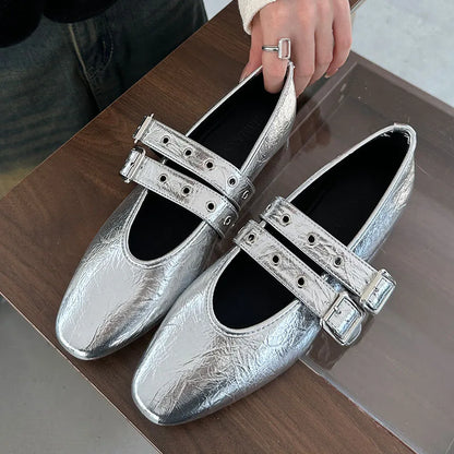 Female Buckle Strap Footwear Round Toe Ladies Flats With Dance Shoes Soft Fashion Shallow Women Ballet Flats Shoes