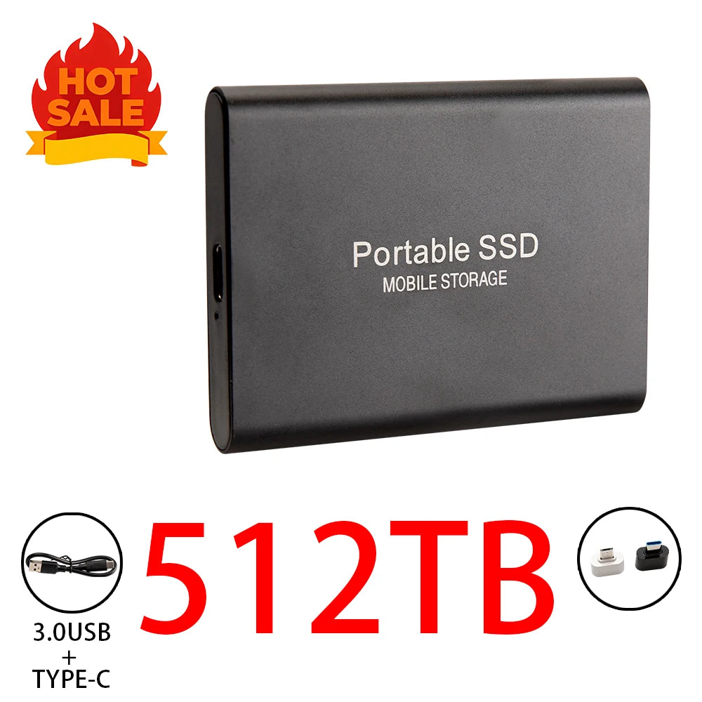 Highly cost-effective external hard drive, durable, efficient, and portable, with 256TB high-speed USB 3.1 Type C