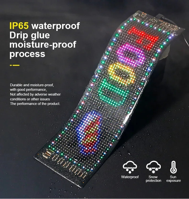 LED Scrolling Advertising Display RGB USB App Bluetooth DIY Devil Eye Overlength Matrix Pixel Panel Pattern Animation Display