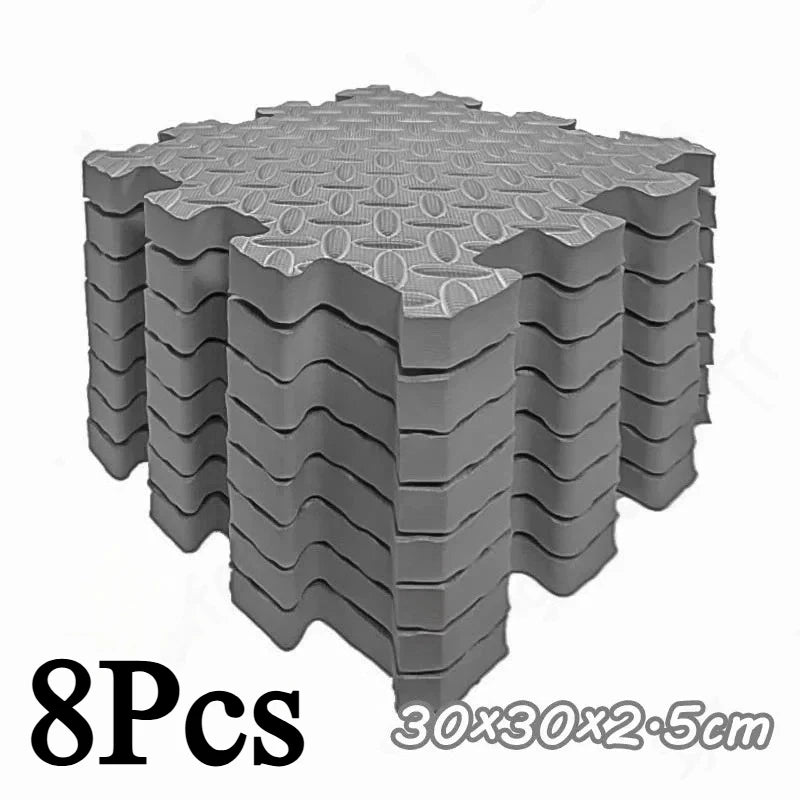 8-Piece Interlocking Gym Mat 2.5cm Thick Non-slip Shock-absorbing Washable Yoga Mat Suitable for Gyms Living Rooms Garages Etc