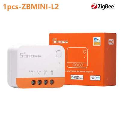 SONOFF ZBMINI-L2 Zigbee DIY Mini Smart Switch Module No Neutral Wire Required Switch Work With Alexa Google Alice Smartthing