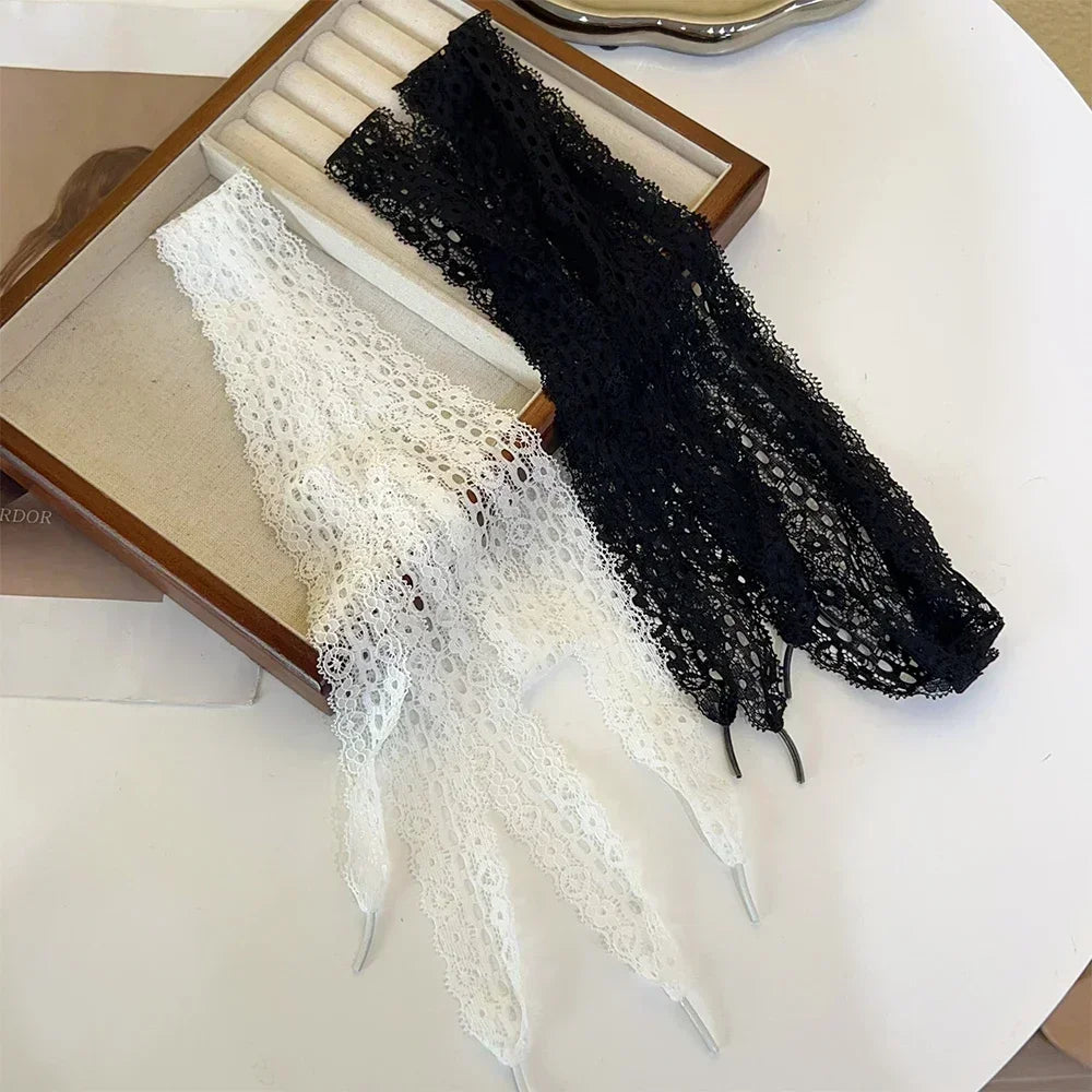 120cm Lace Shoelaces for Women Casual Shoes 3CM Width Flat Shoelace for Sneakers Black White Hollow Out Shoe Laces Accessorices