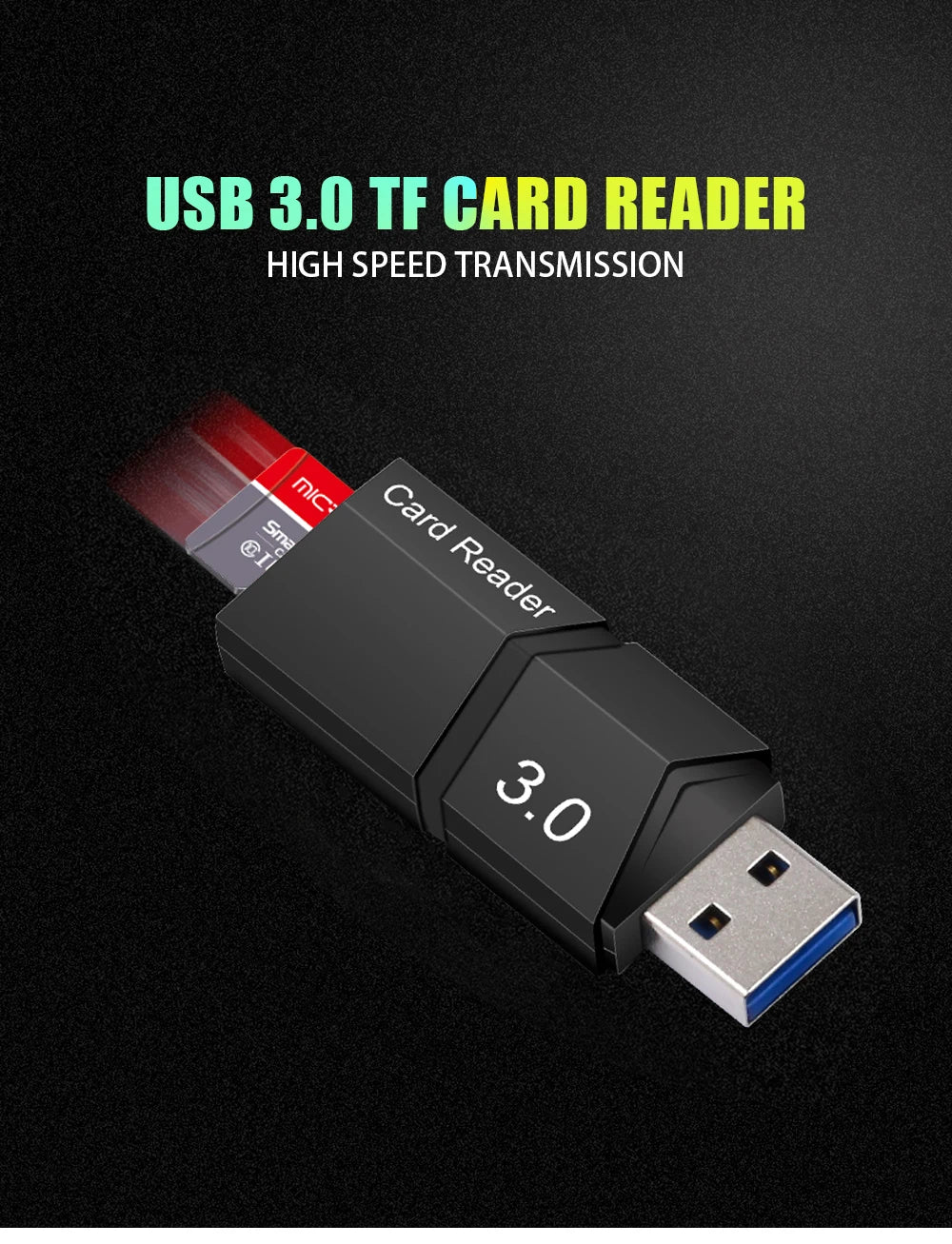 Usb 3.0 / 2.0 Flash TF Memory Card Reader / Micro Mini SD Card Adapter / 2 in 1 USB Card Reader for Micro Card SD Cards