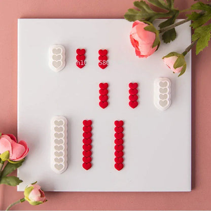 Valentine's Day Series Soft Ceramic Clay Molds Heart Jewelry Pendant Shape Cutting Mold DIY Polymer Clay Cutters Handmade Tools